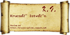 Krucsó István névjegykártya